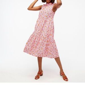 Floral Pink Sleeveless Dress jcrew ruffle floral dress 00